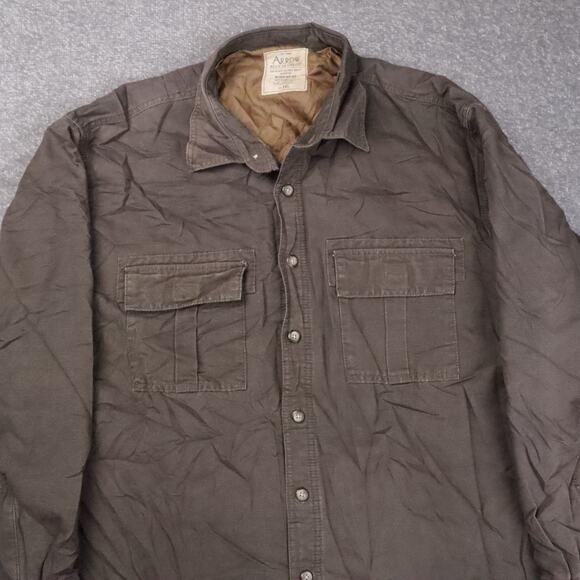 VTG 90s Arrow Blue Jean Co Sun Faded 2XL Brown Long Sleeve Full Snap Work Jacket - Picture 8 of 11